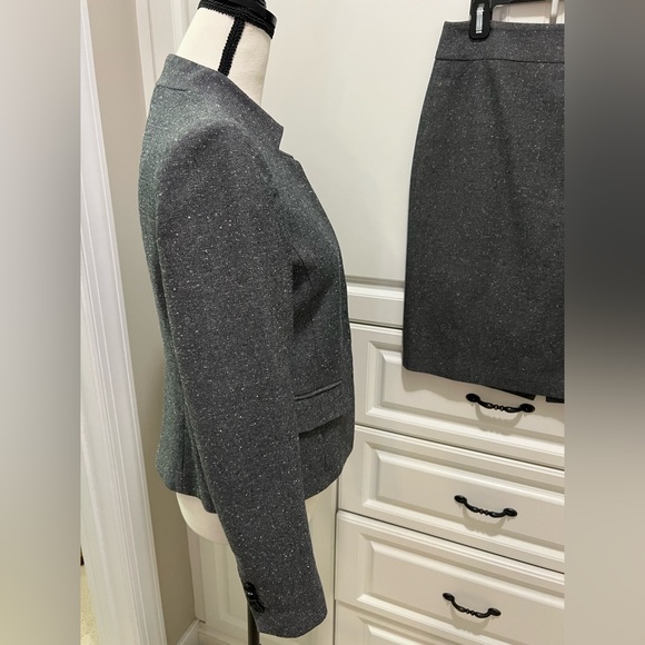 Ann Taylor Suiting | tweed Gray lined pencil skirt suit sz 4 - Picture 7 of 11